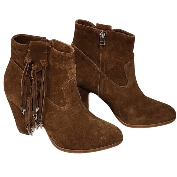 Matisse x Kate Bosworth Emma Suede Side Zip and Tassels Women's Booties size 8.5 - Picture 3 of 10